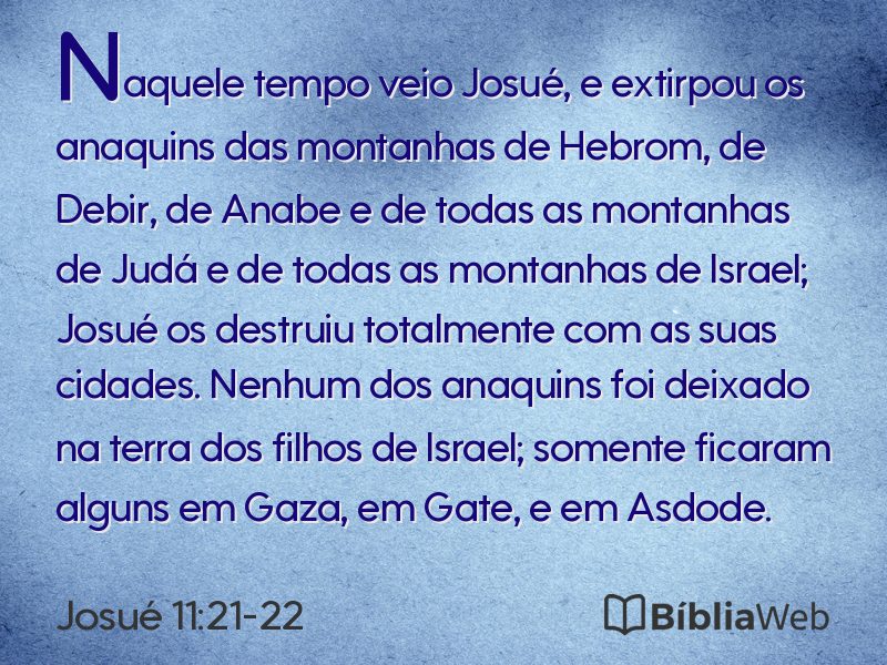 Josué 11:21-22 em imagem para compartilhar