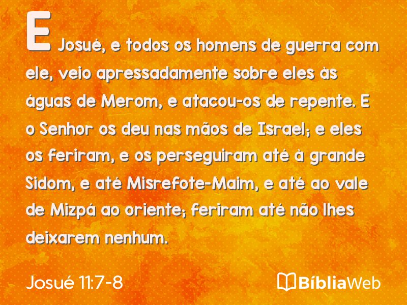 Josué 11:7-8 em imagem para compartilhar