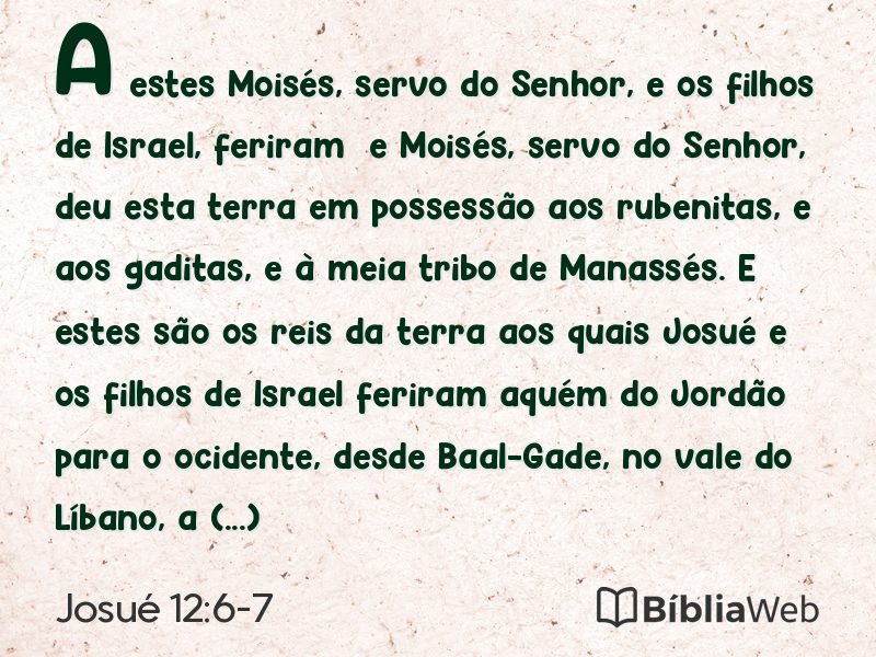 Josué 12:6-7 em imagem para compartilhar