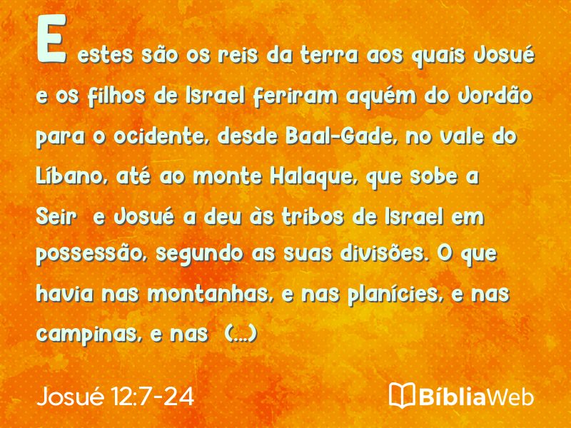 Josué 12:7-24 em imagem para compartilhar
