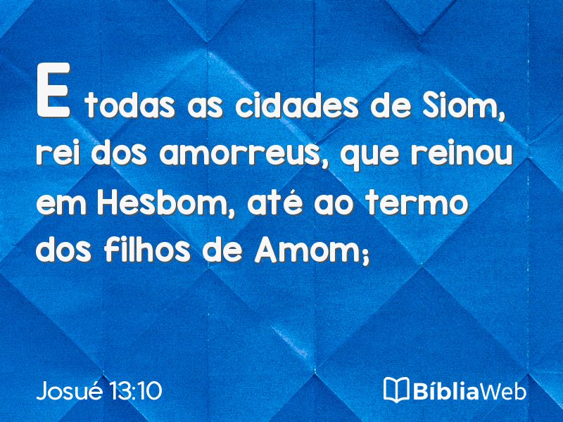 Josué 13:10 em imagem para compartilhar