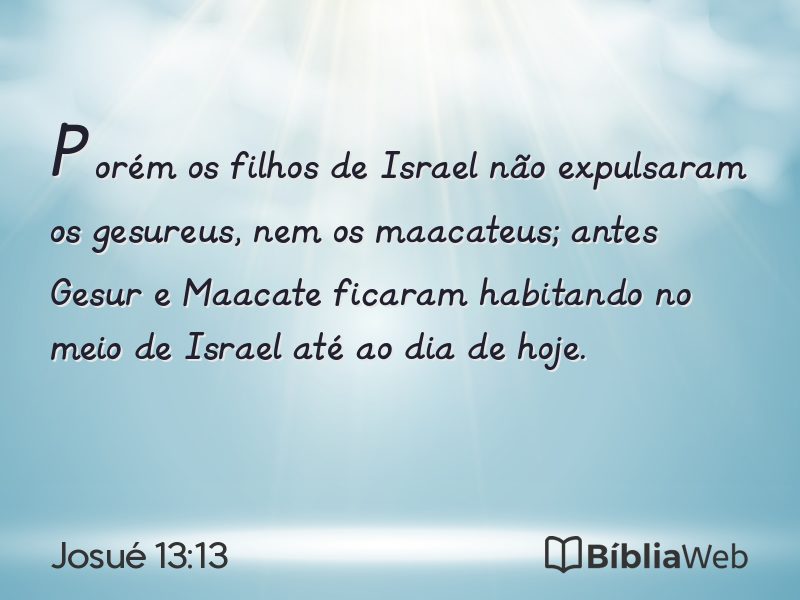 Josué 13:13 em imagem para compartilhar
