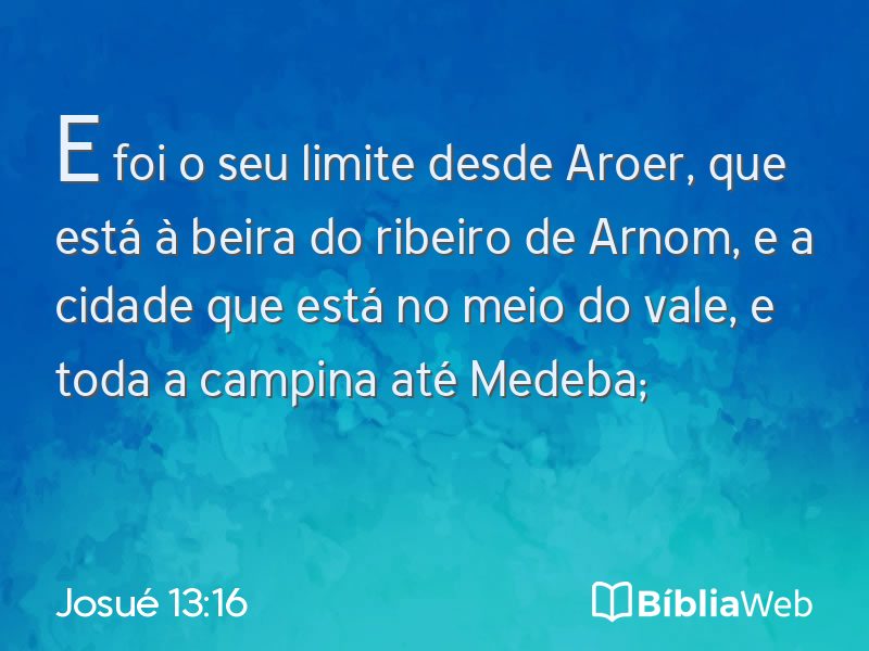 Josué 13:16 em imagem para compartilhar