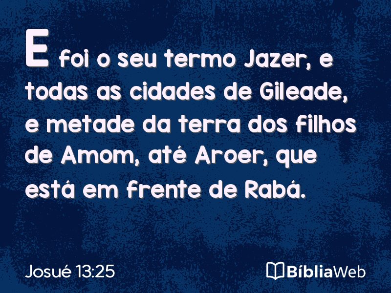 Josué 13:25 em imagem para compartilhar