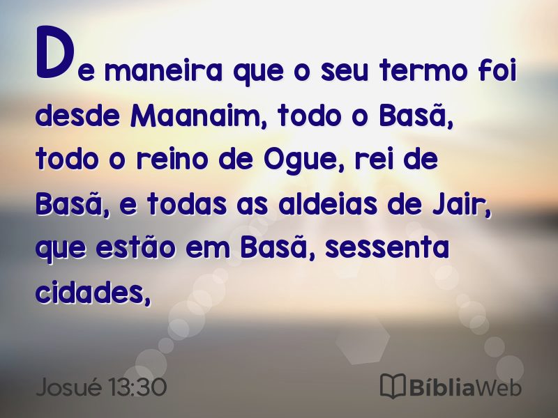 Josué 13:30 em imagem para compartilhar