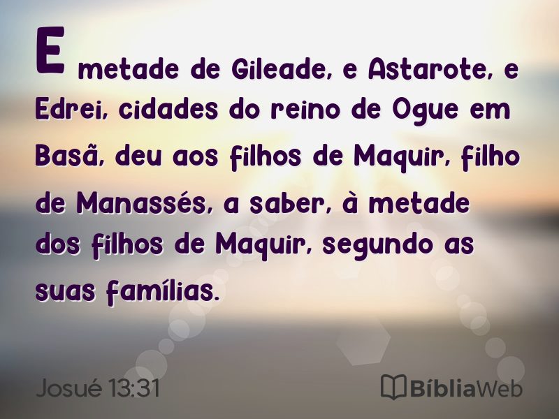 Josué 13:31 em imagem para compartilhar