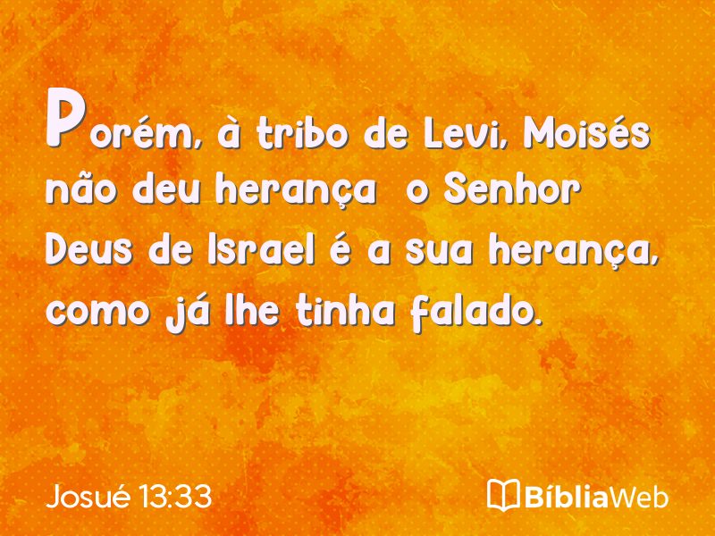 Josué 13:33 em imagem para compartilhar