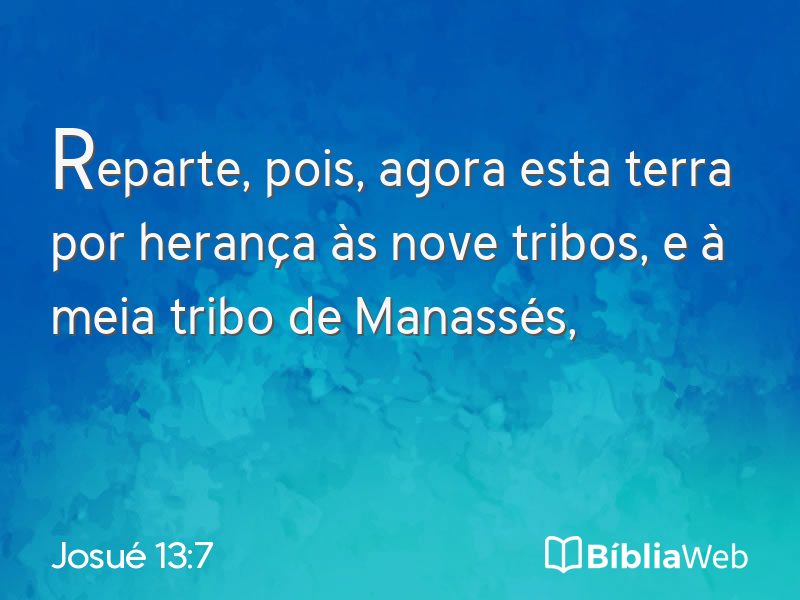 Josué 13:7 em imagem para compartilhar