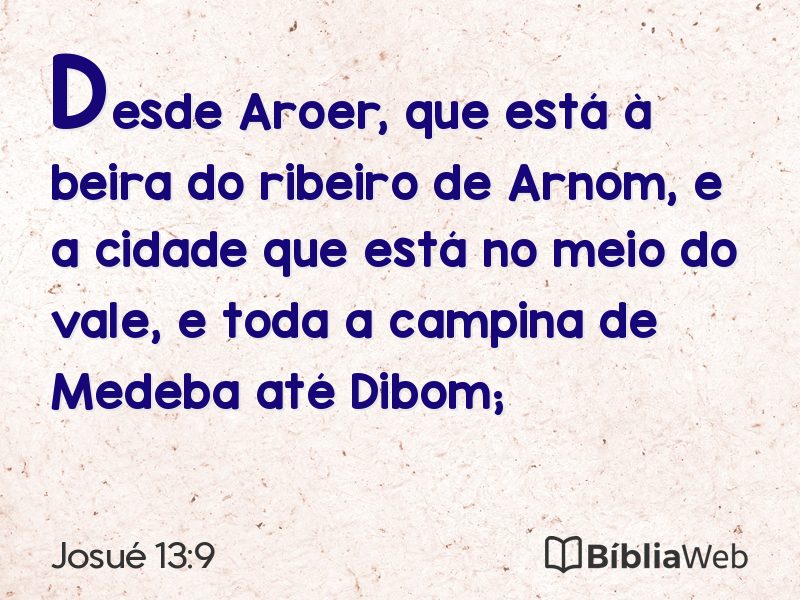 Josué 13:9 em imagem para compartilhar
