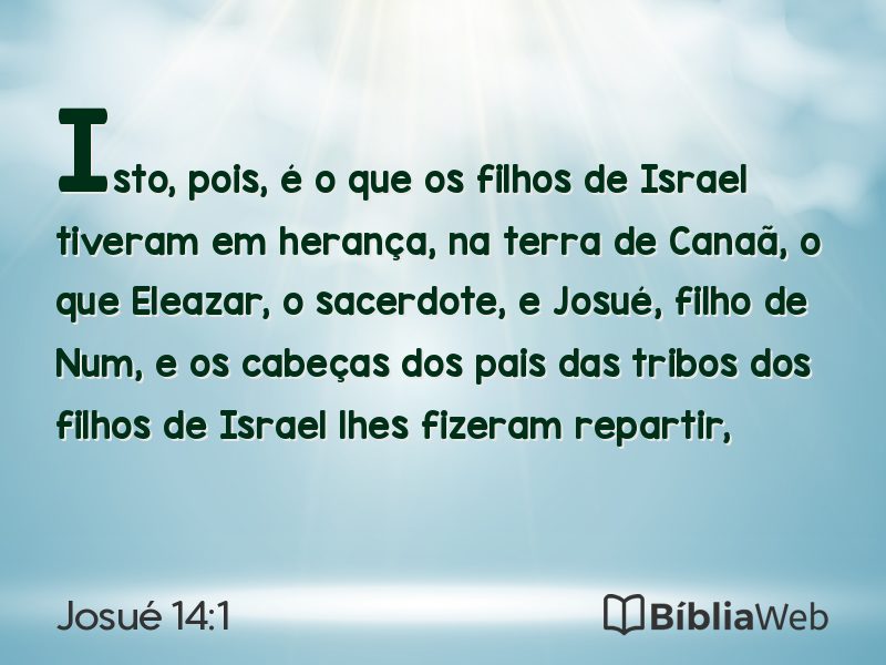 Josué 14:1 em imagem para compartilhar
