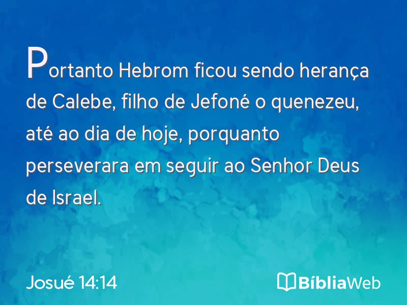 Josué 14:14 em imagem para compartilhar