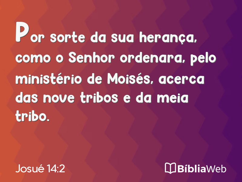 Josué 14:2 em imagem para compartilhar