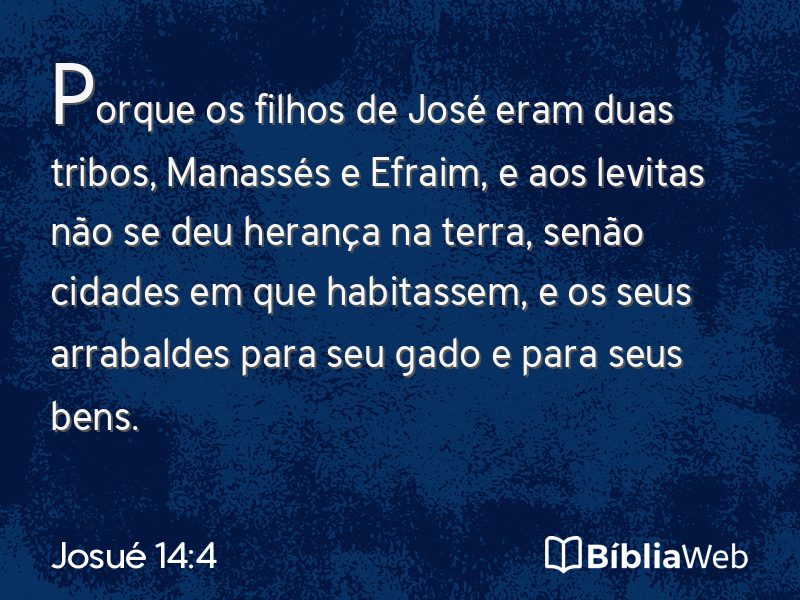 Josué 14:4 em imagem para compartilhar