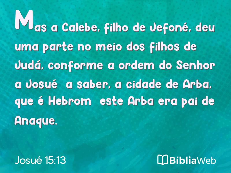 Josué 15:13 em imagem para compartilhar