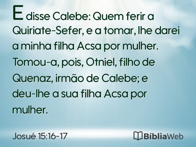 Josué 15:16-17 em imagem para compartilhar