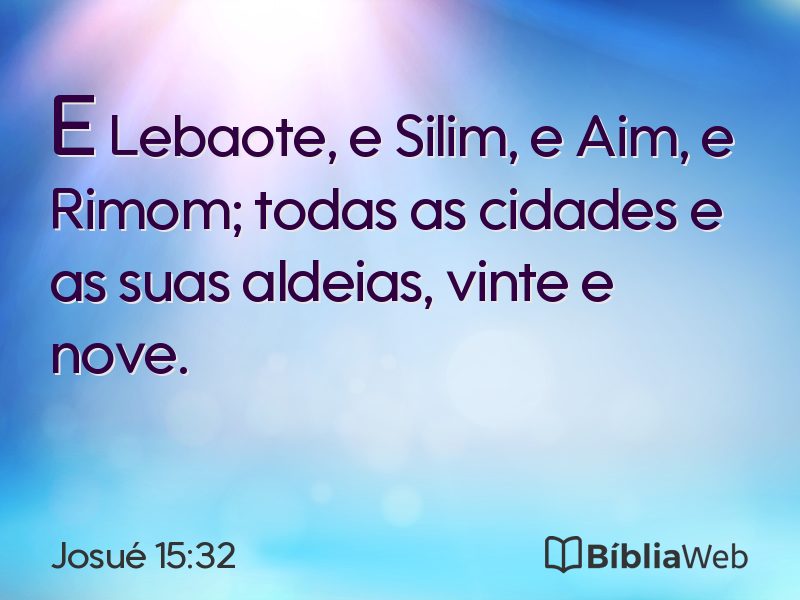 Josué 15:32 em imagem para compartilhar