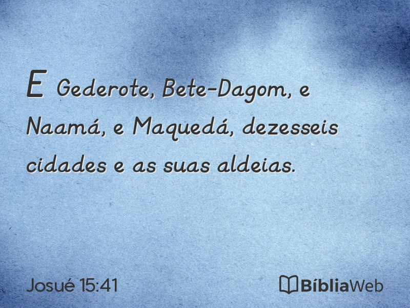Josué 15:41 em imagem para compartilhar