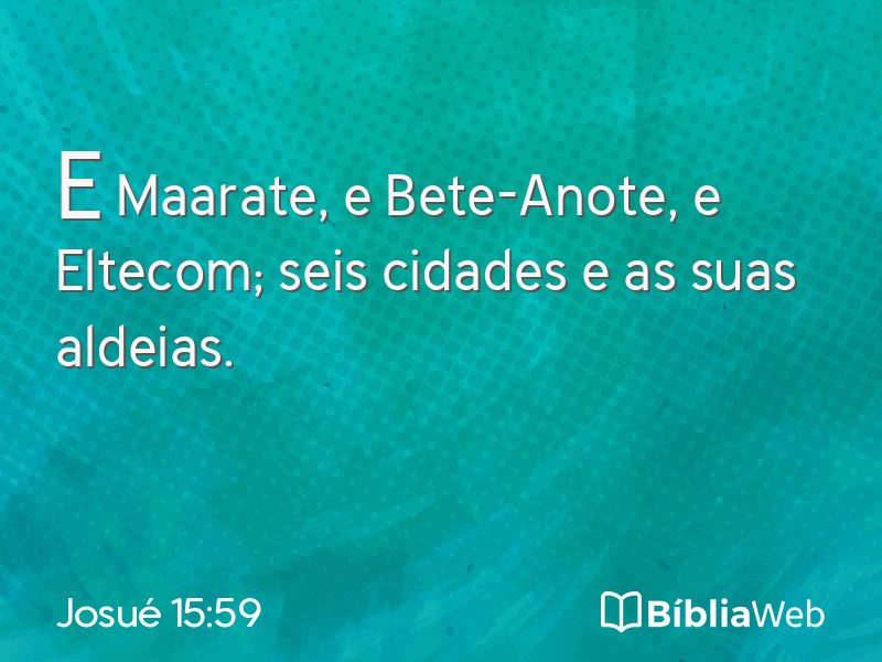 Josué 15:59 em imagem para compartilhar
