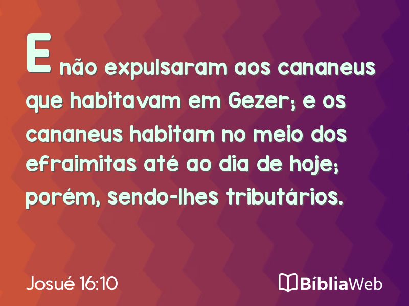 Josué 16:10 em imagem para compartilhar