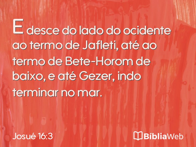 Josué 16:3 em imagem para compartilhar