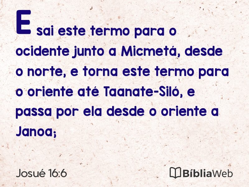 Josué 16:6 em imagem para compartilhar