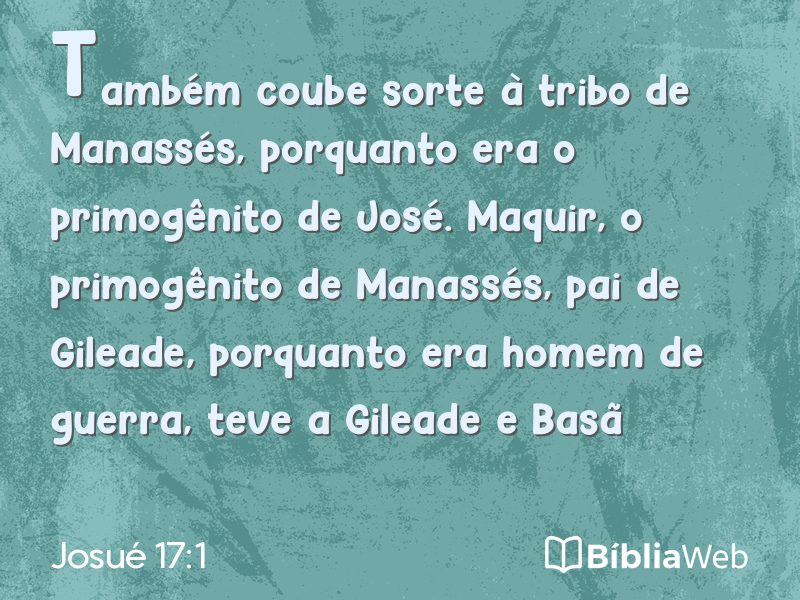 Josué 17:1 em imagem para compartilhar
