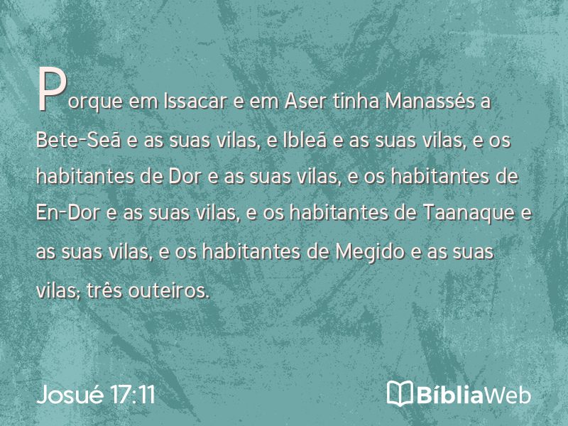 Josué 17:11 em imagem para compartilhar