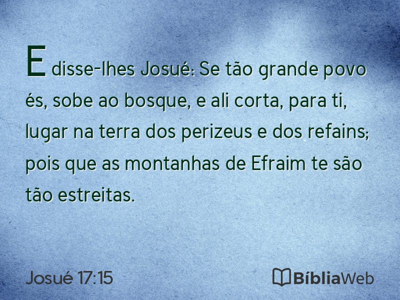Josué 17:15 em imagem para compartilhar
