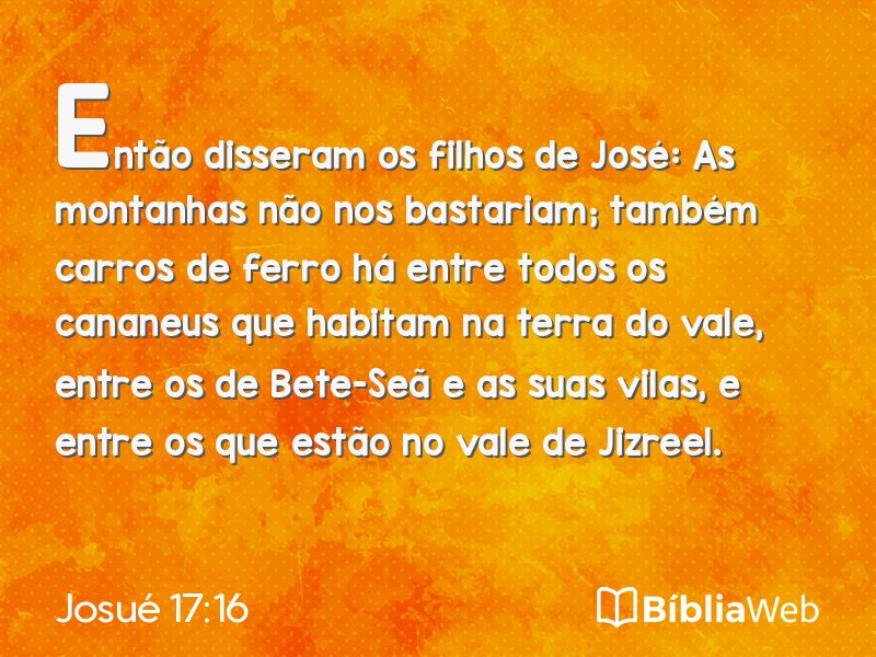 Josué 17:16 em imagem para compartilhar