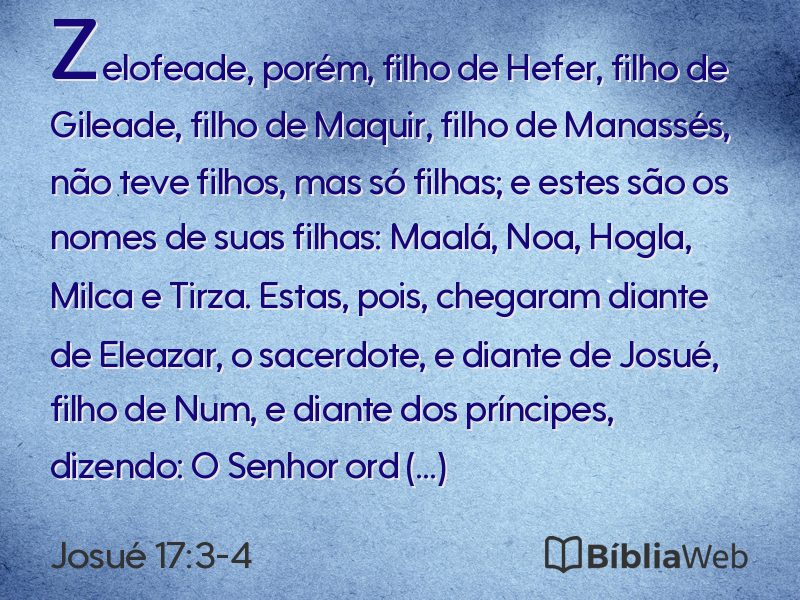 Josué 17:3-4 em imagem para compartilhar
