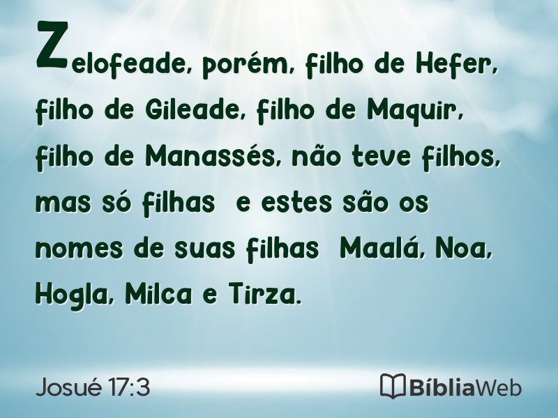 Josué 17:3 em imagem para compartilhar
