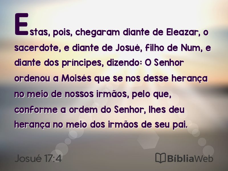 Josué 17:4 em imagem para compartilhar