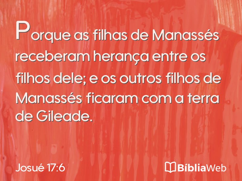 Josué 17:6 em imagem para compartilhar