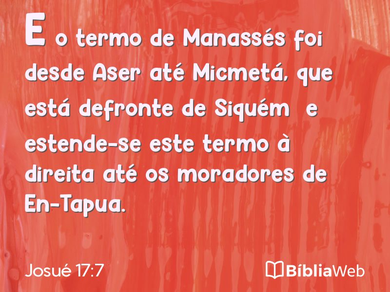Josué 17:7 em imagem para compartilhar