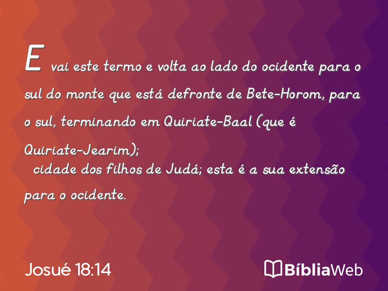 Josué 18:14 em imagem para compartilhar