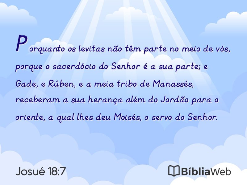 Josué 18:7 em imagem para compartilhar