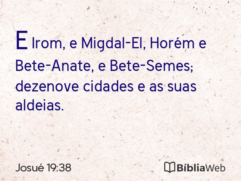 Josué 19:38 em imagem para compartilhar