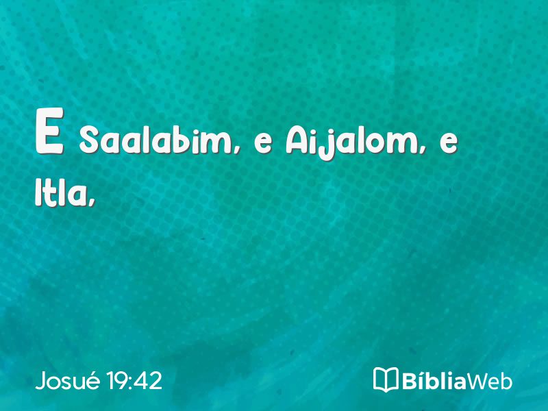 Josué 19:42 em imagem para compartilhar