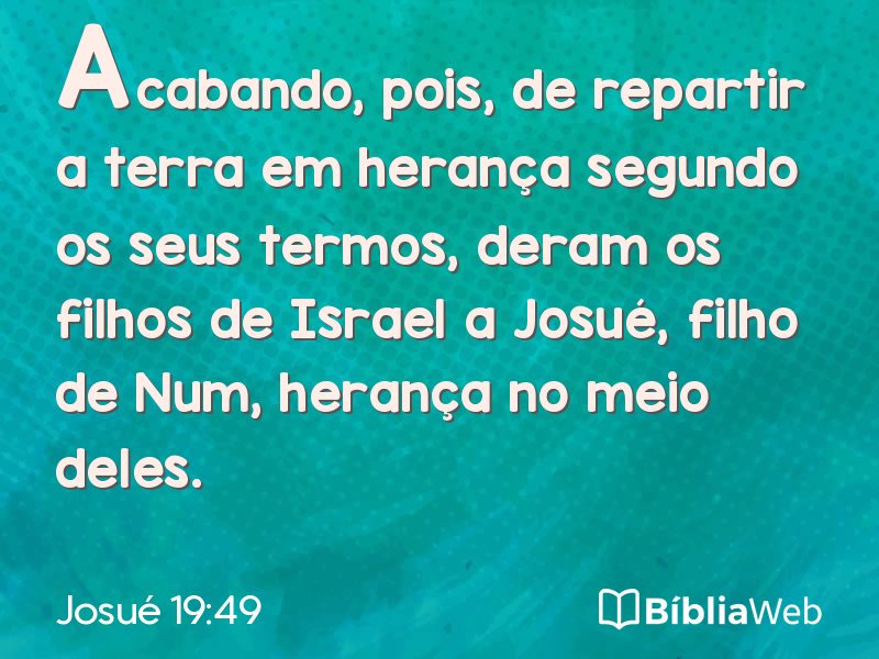 Josué 19:49 em imagem para compartilhar