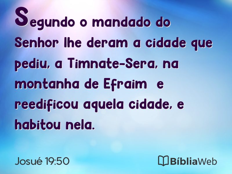 Josué 19:50 em imagem para compartilhar