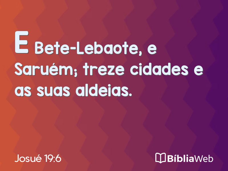 Josué 19:6 em imagem para compartilhar