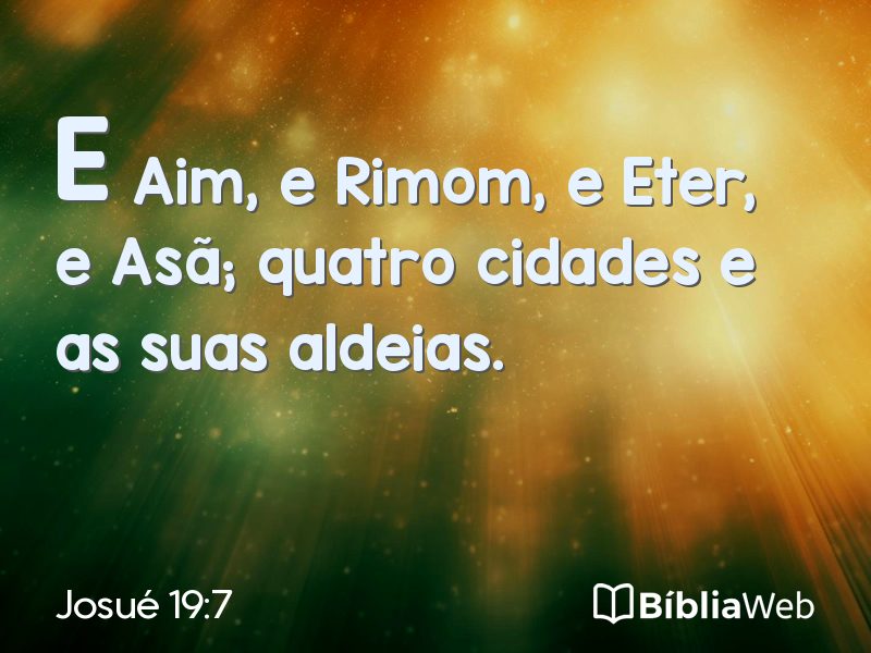 Josué 19:7 em imagem para compartilhar