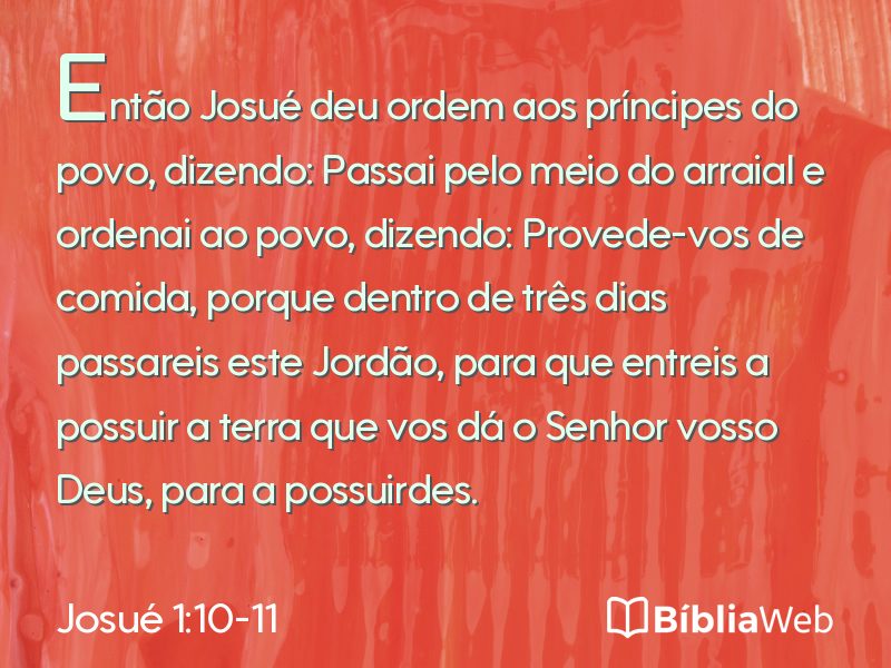 Josué 1:10-11 em imagem para compartilhar