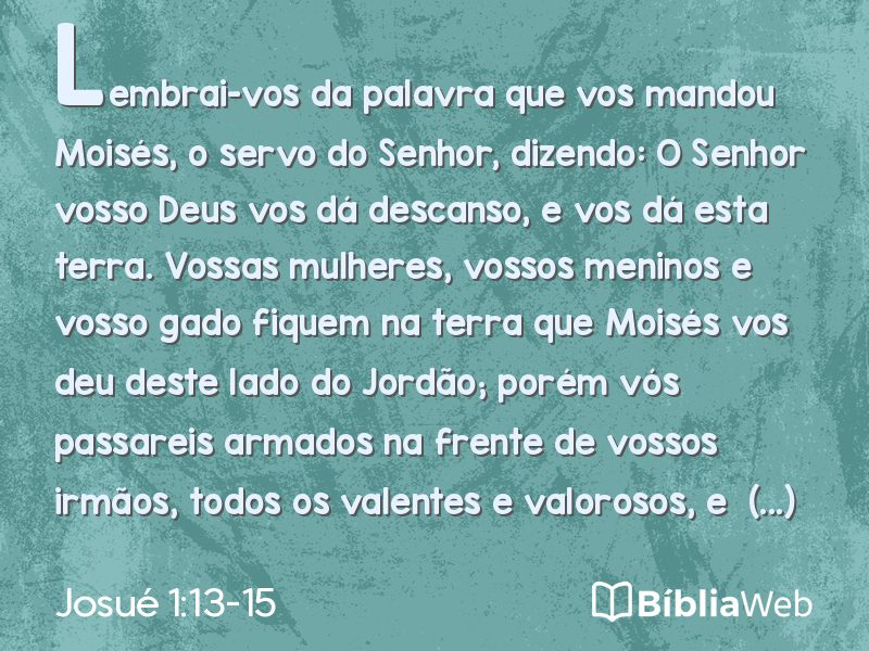 Josué 1:13-15 em imagem para compartilhar