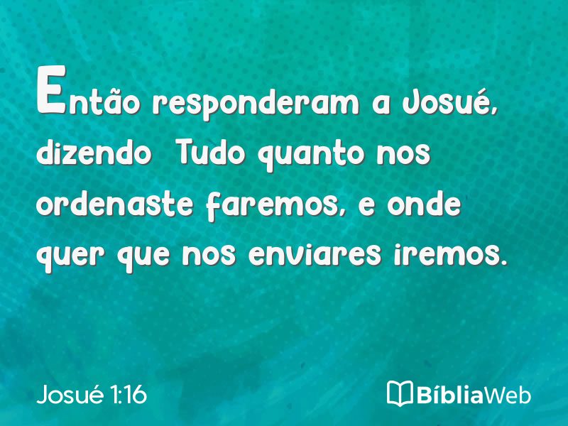 Josué 1:16 em imagem para compartilhar