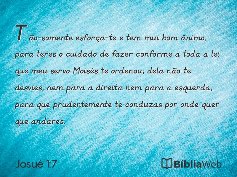 Josué 1:7 em imagem para compartilhar