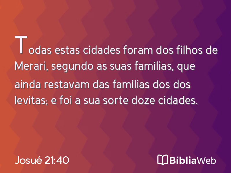 Josué 21:40 em imagem para compartilhar