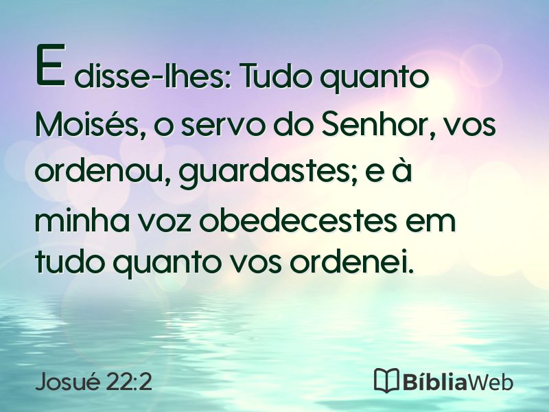 Josué 22:2 em imagem para compartilhar