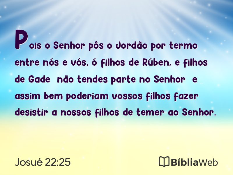Josué 22:25 em imagem para compartilhar