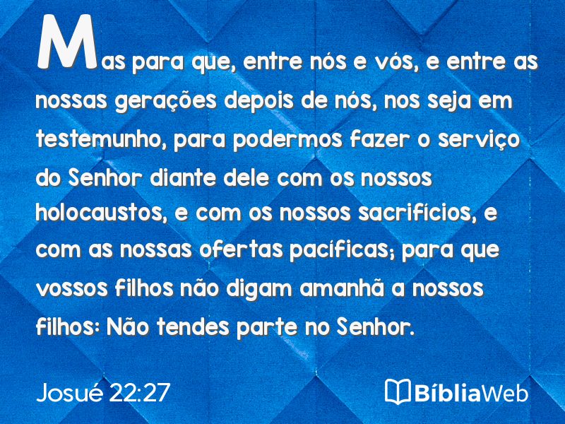 Josué 22:27 em imagem para compartilhar